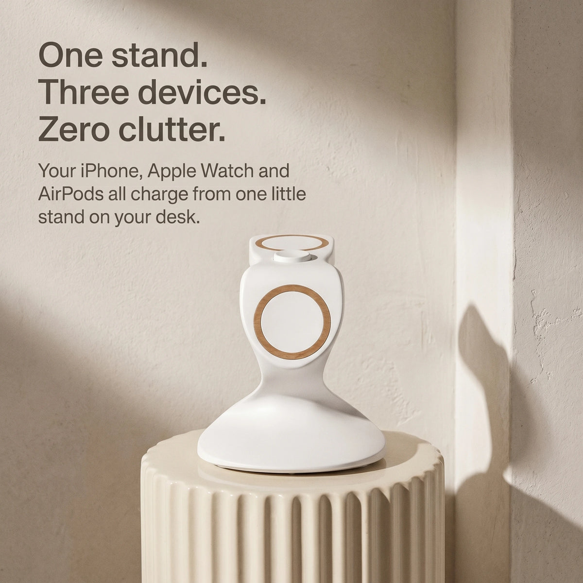 Spade Wood-Look Wireless Charger Stand