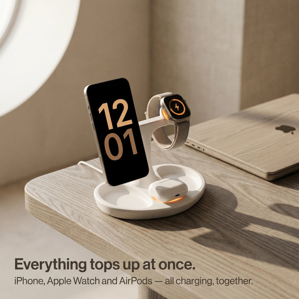 Perch Wood-Look Wireless Charger Stand