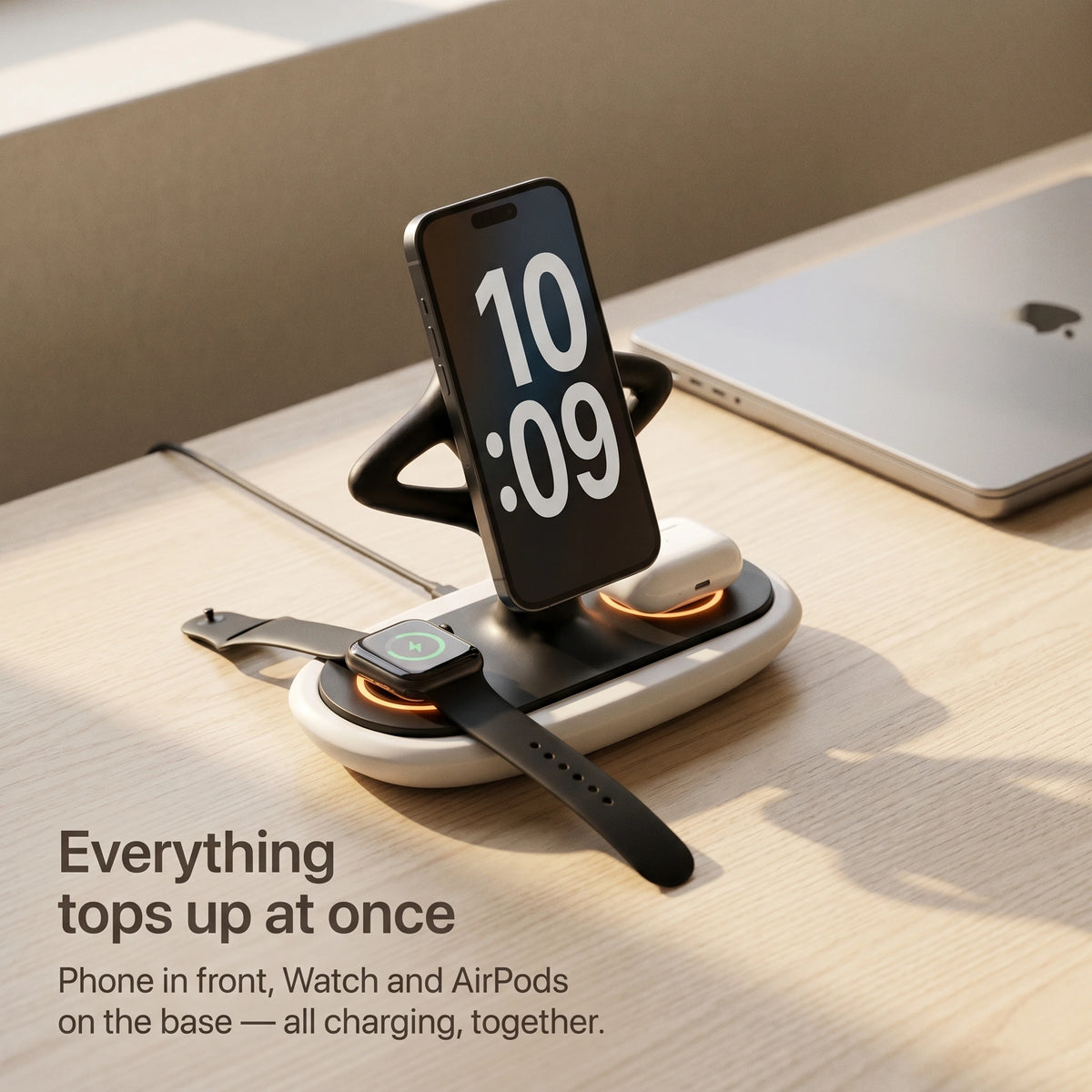 Zen Wood-Look Wireless Charger Stand
