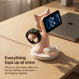 Kitten Wood-Look Wireless Charger Stand