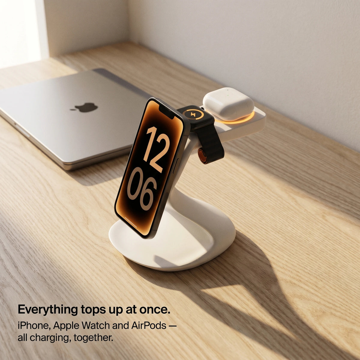 Spade Wood-Look Wireless Charger Stand
