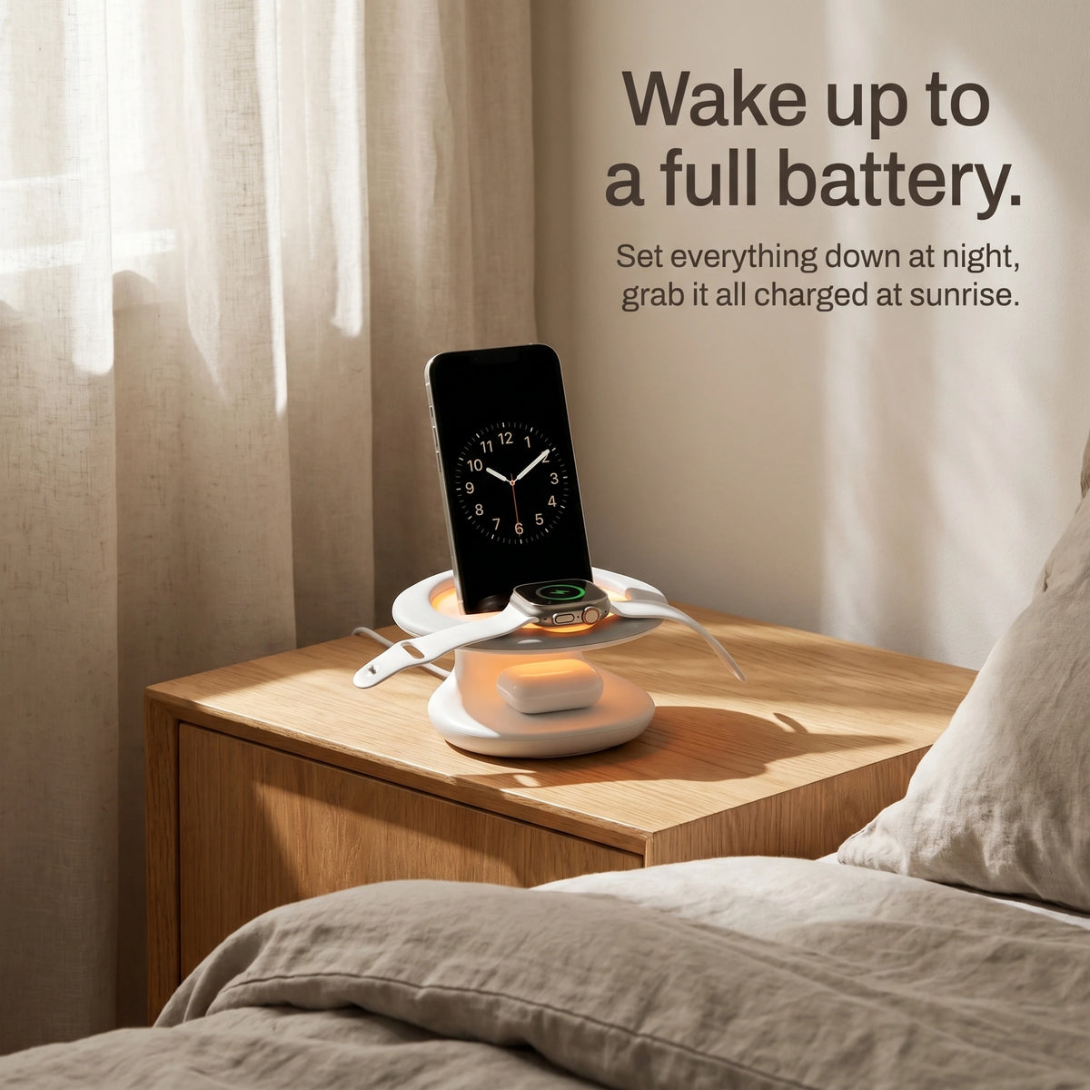 Embrace — Wood-Look Wireless Charger Stand