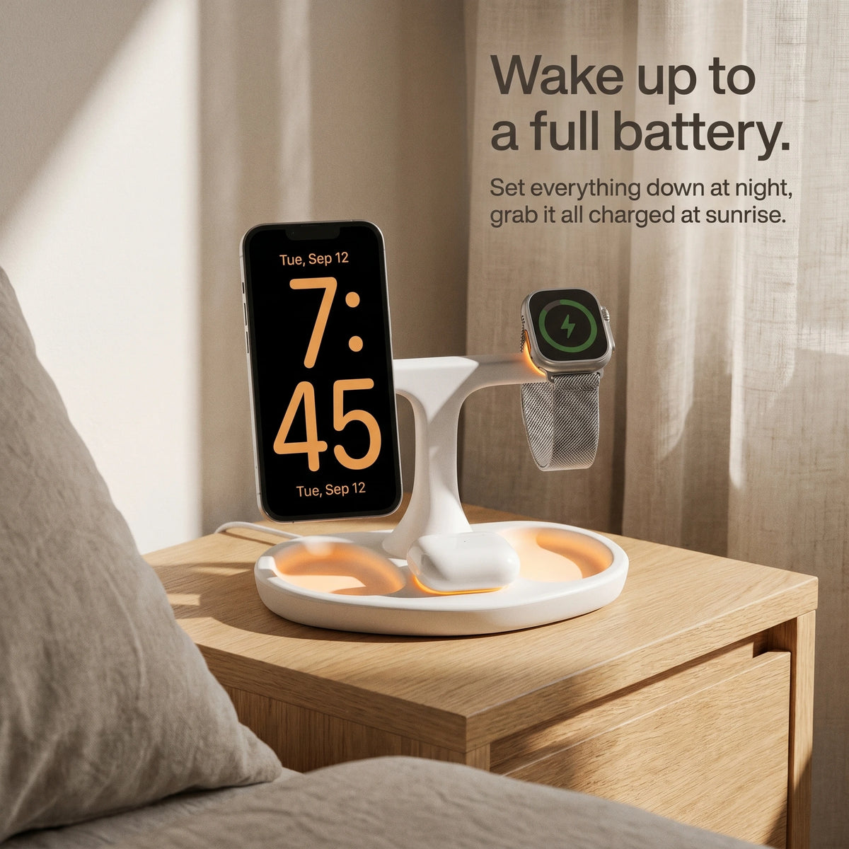 Perch Wood-Look Wireless Charger Stand