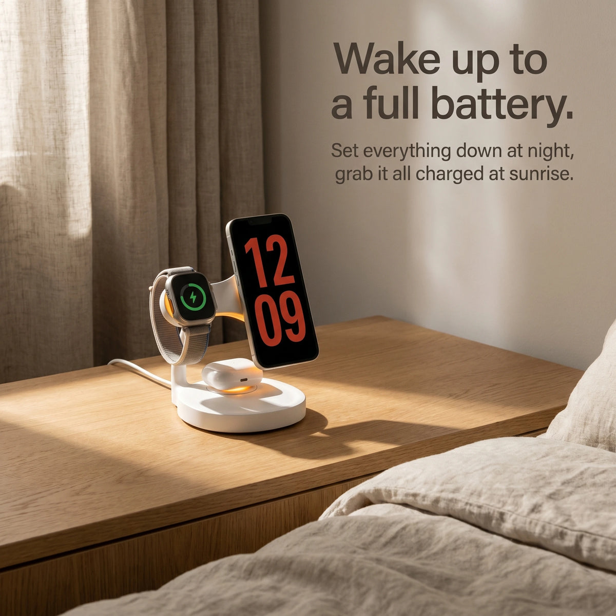 Echo Wood-Look Wireless Charger Stand