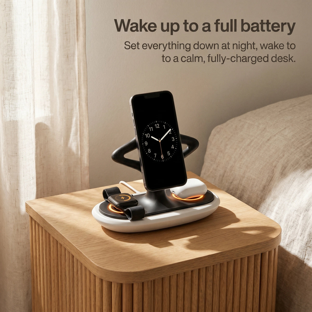 Zen Wood-Look Wireless Charger Stand