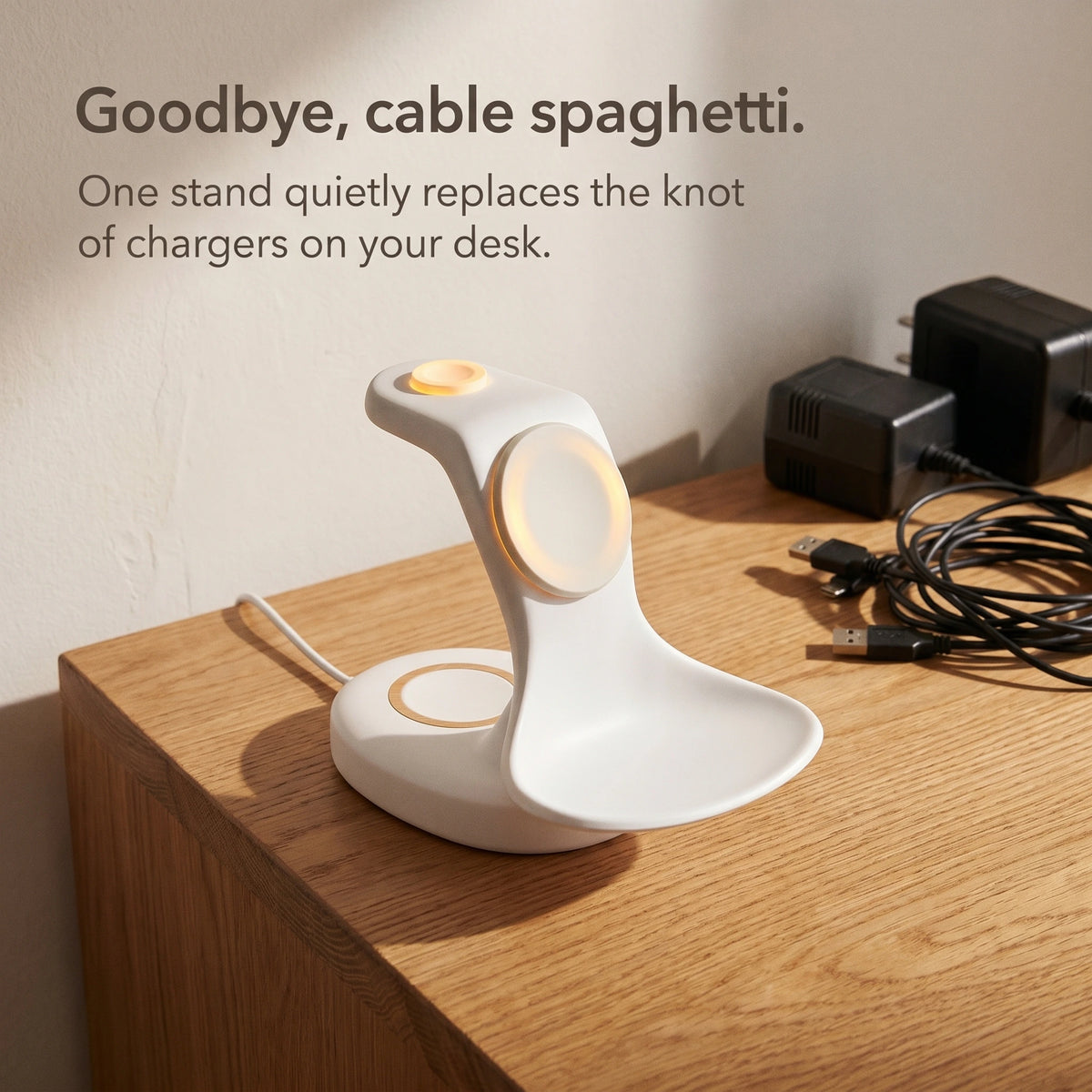 Pelican Wood-Look Wireless Charger Stand