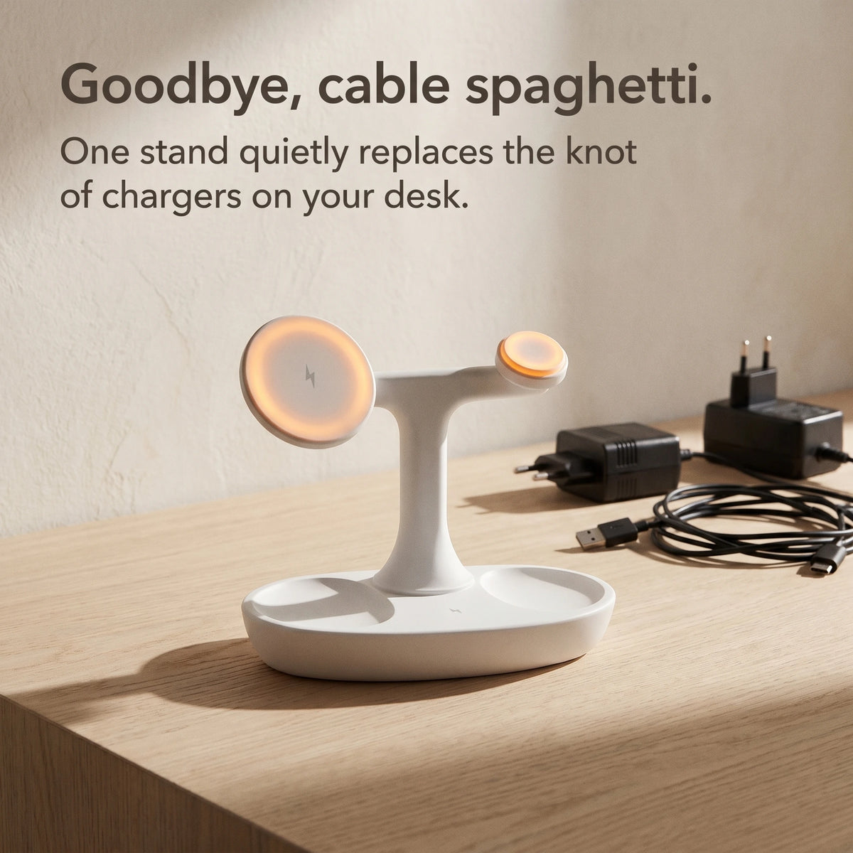 Perch Wood-Look Wireless Charger Stand