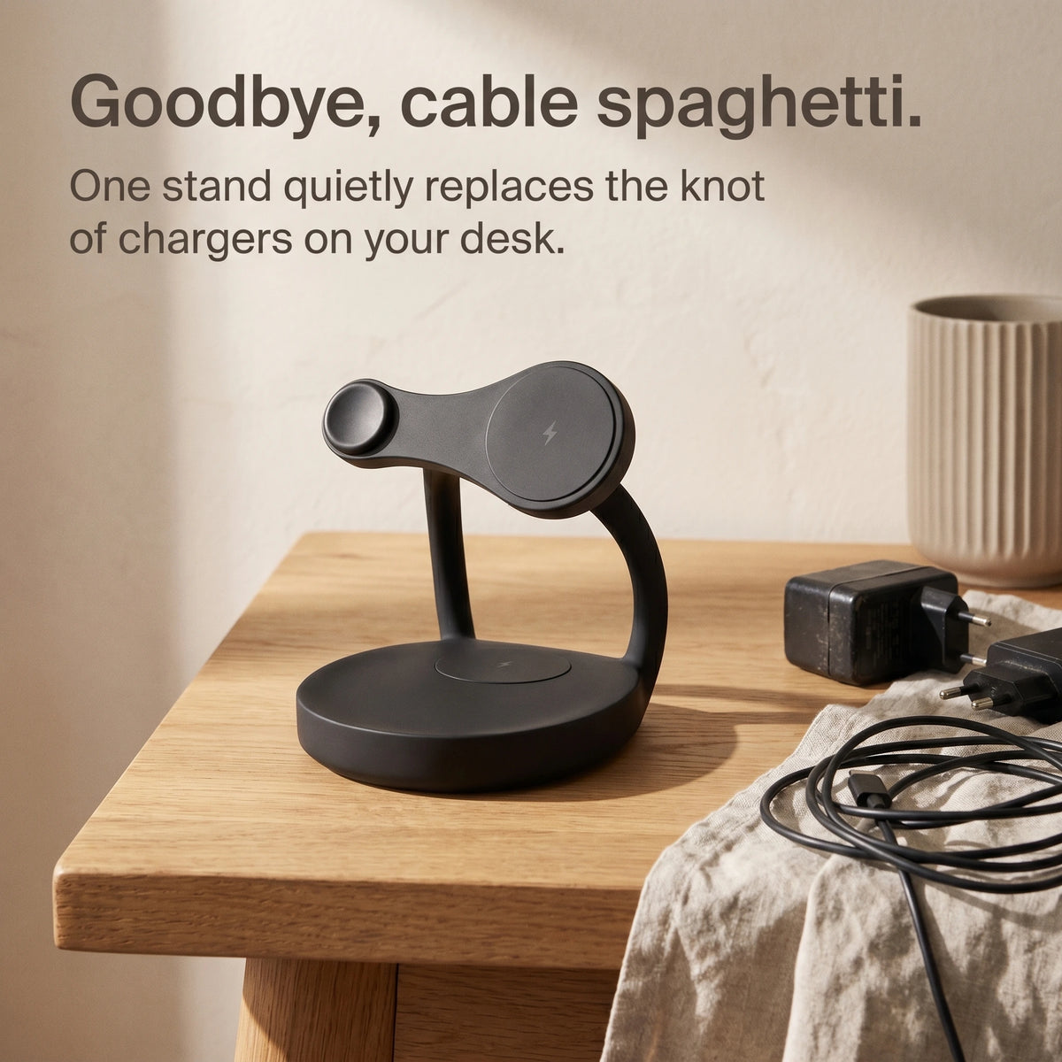 Echo Wood-Look Wireless Charger Stand