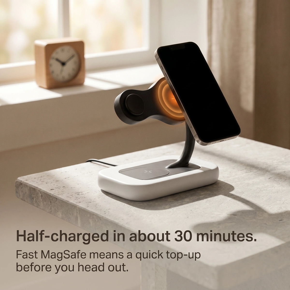 Arcade Wood-Look Wireless Charger Stand