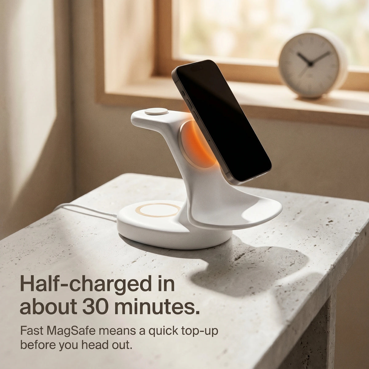 Pelican Wood-Look Wireless Charger Stand