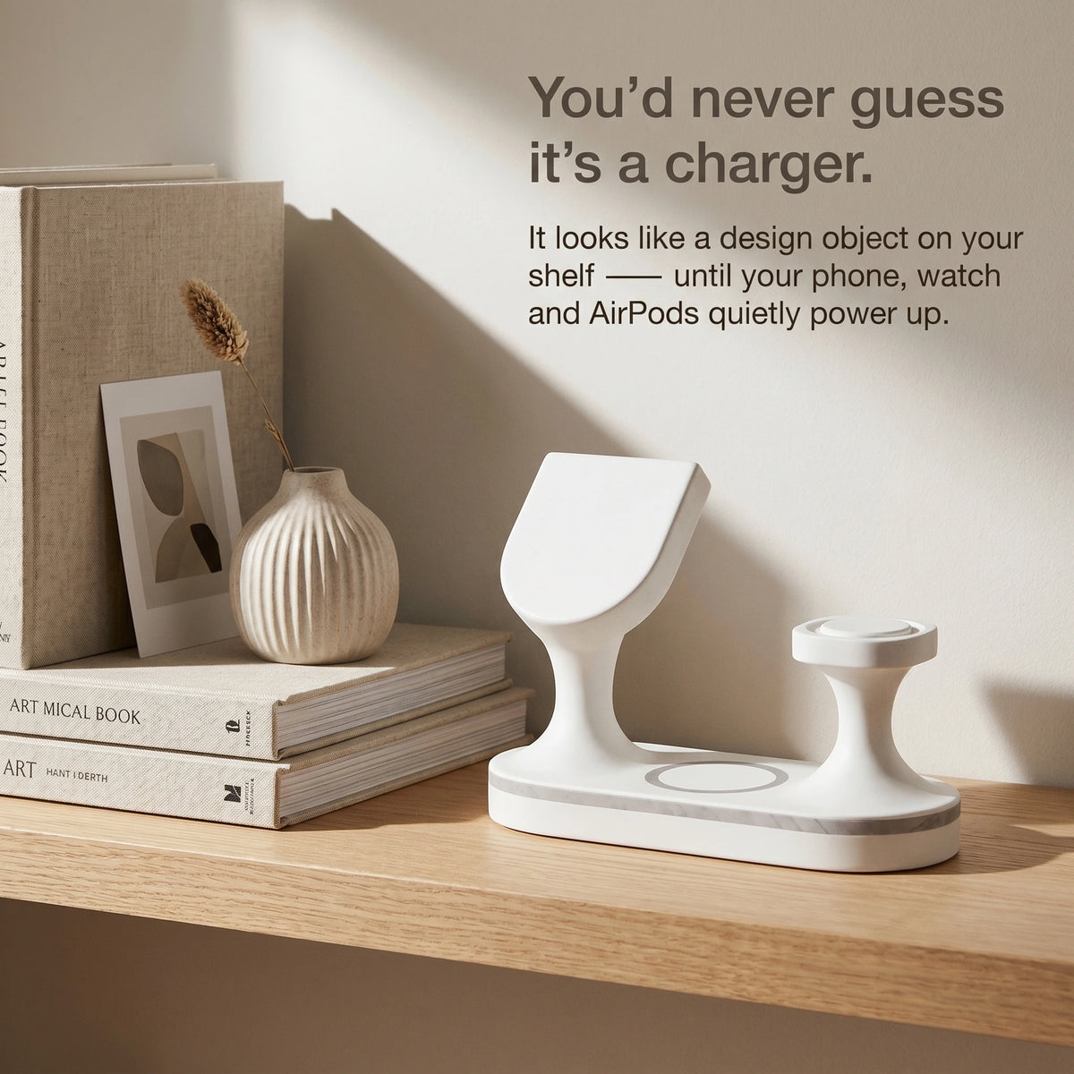 Echo Wood-Look Wireless Charger Tripod Stand