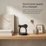 Satellite Wood-Look Wireless Charger Stand