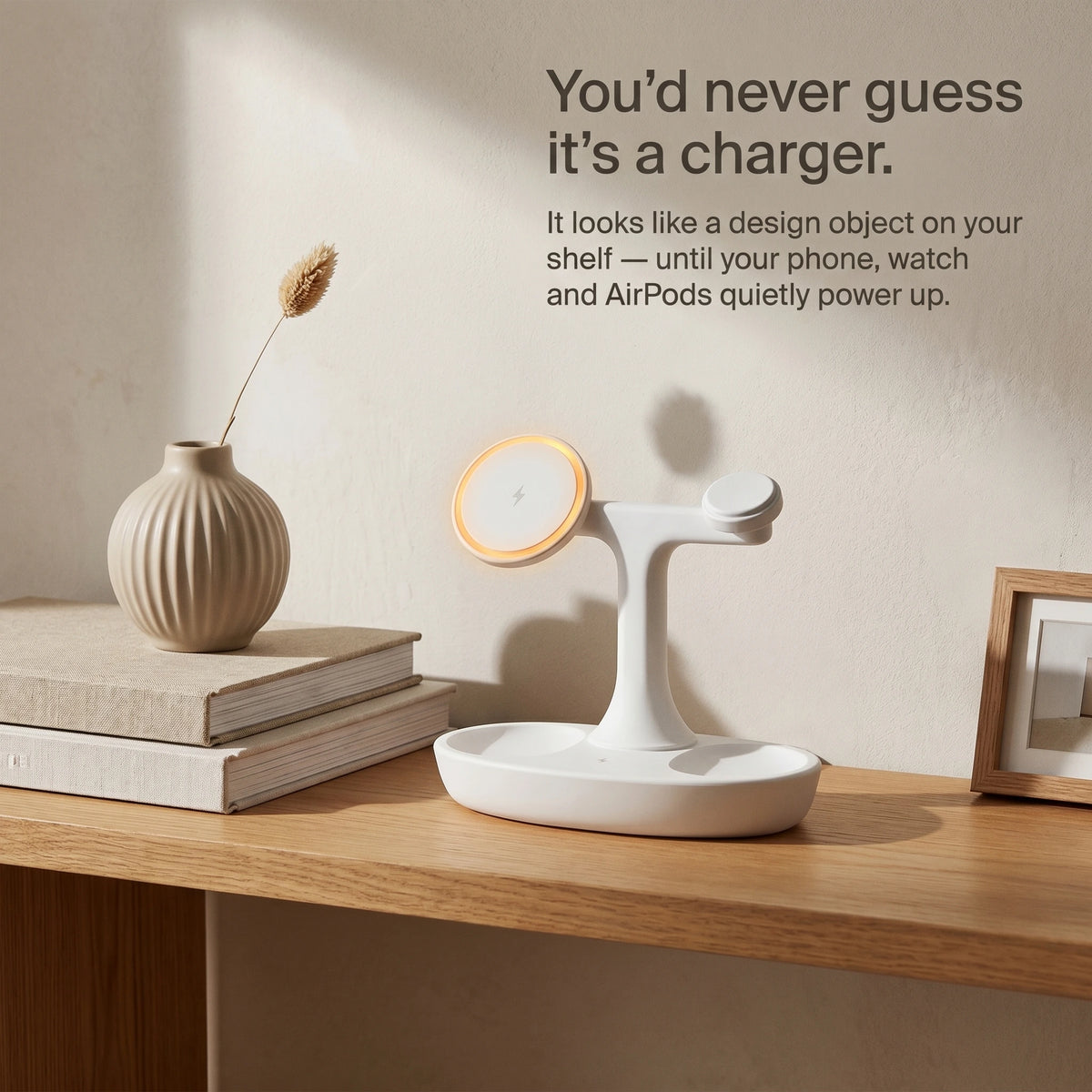 Perch Wood-Look Wireless Charger Stand
