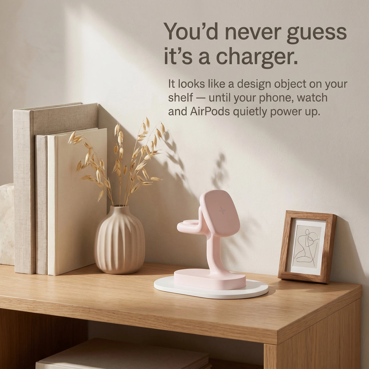 Pinky — Wood-Look Wireless Charger Stand
