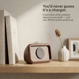 Retro Clock MagSafe Stand — Wood-Look Phone Dock