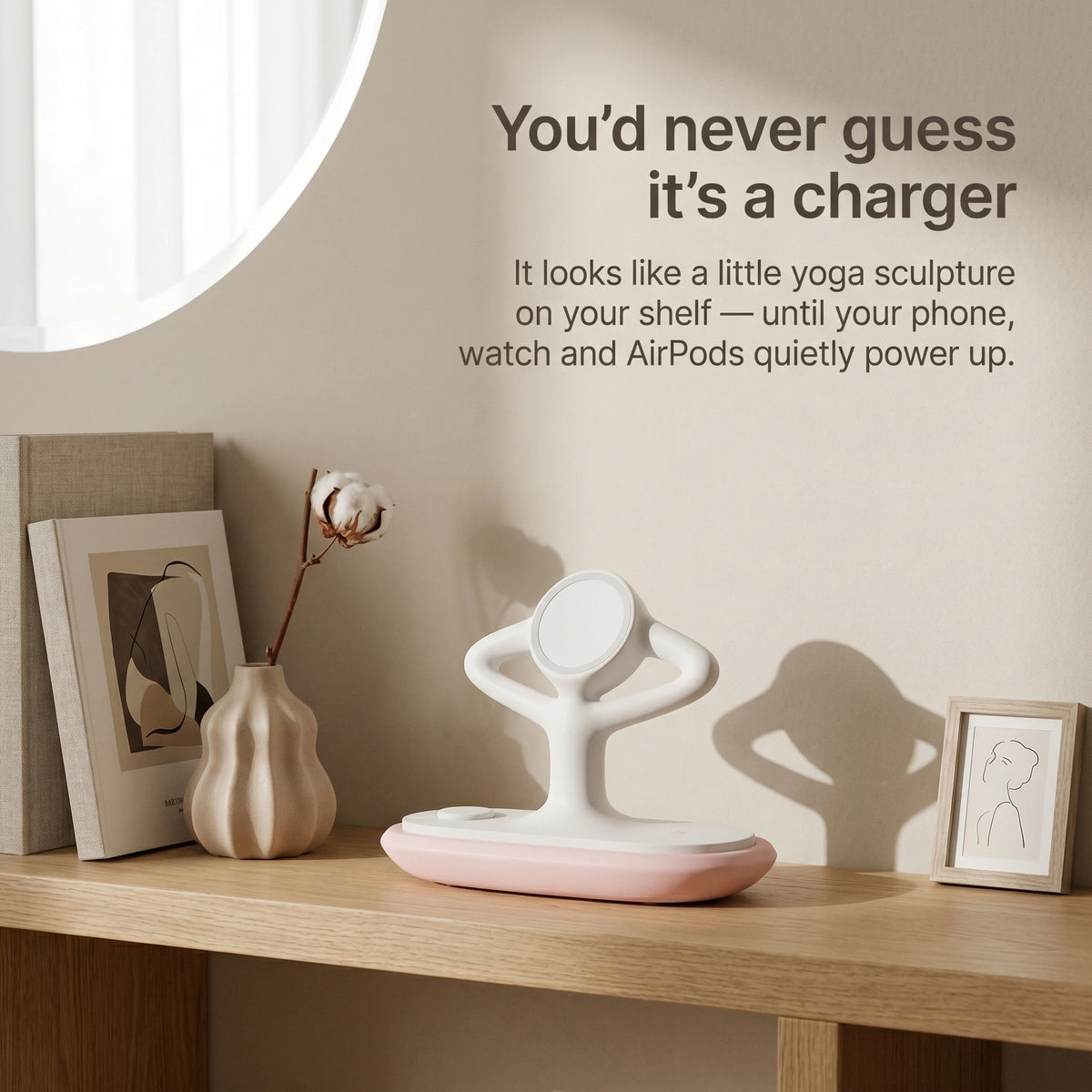 Zen Wood-Look Wireless Charger Stand