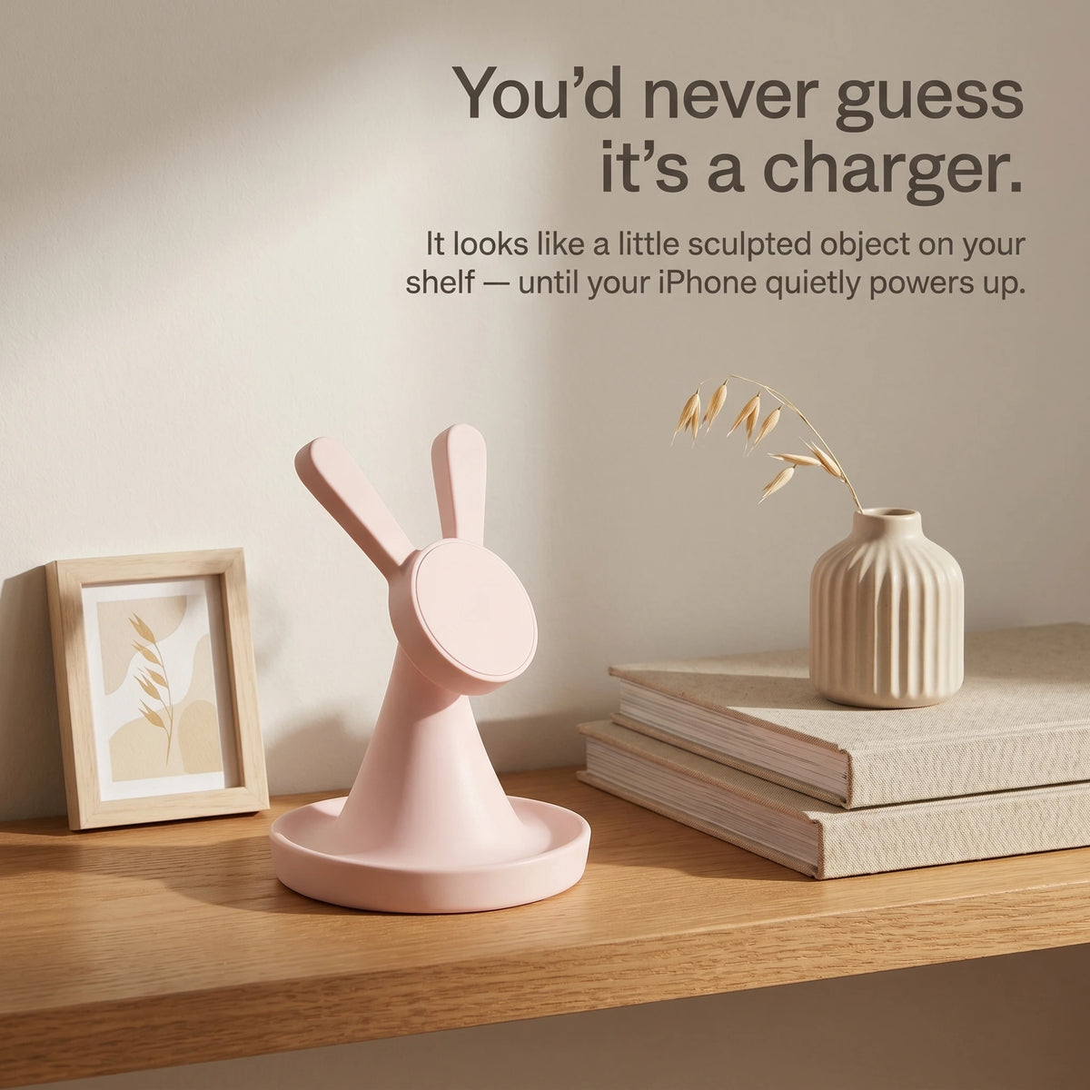 Rabbit Wood-Look Wireless Charger Stand