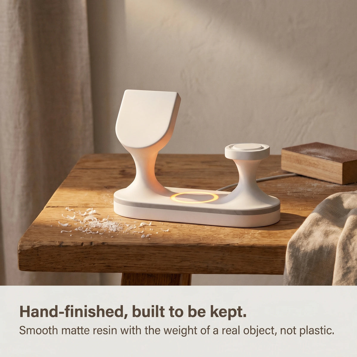 Echo Wood-Look Wireless Charger Tripod Stand