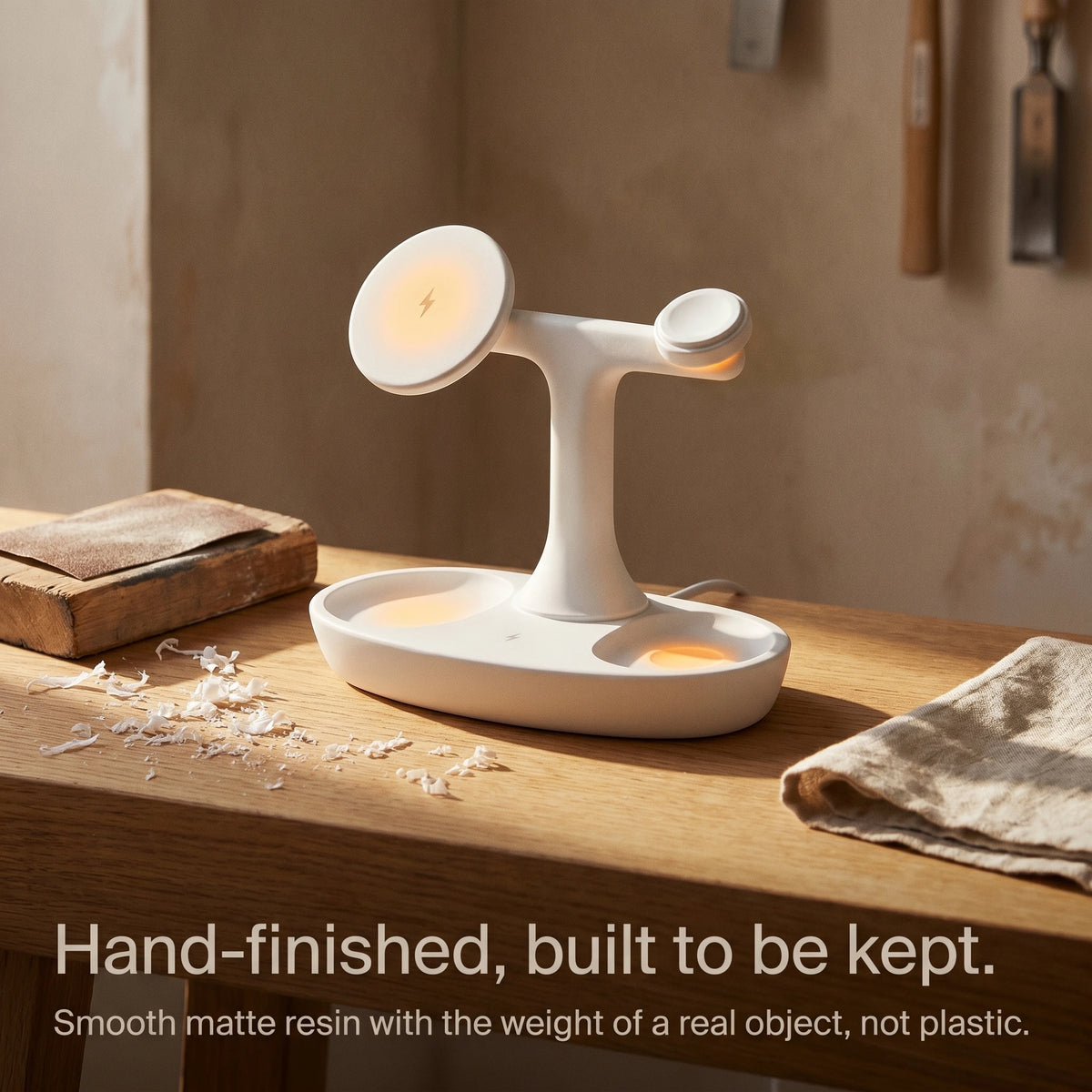 Perch Wood-Look Wireless Charger Stand