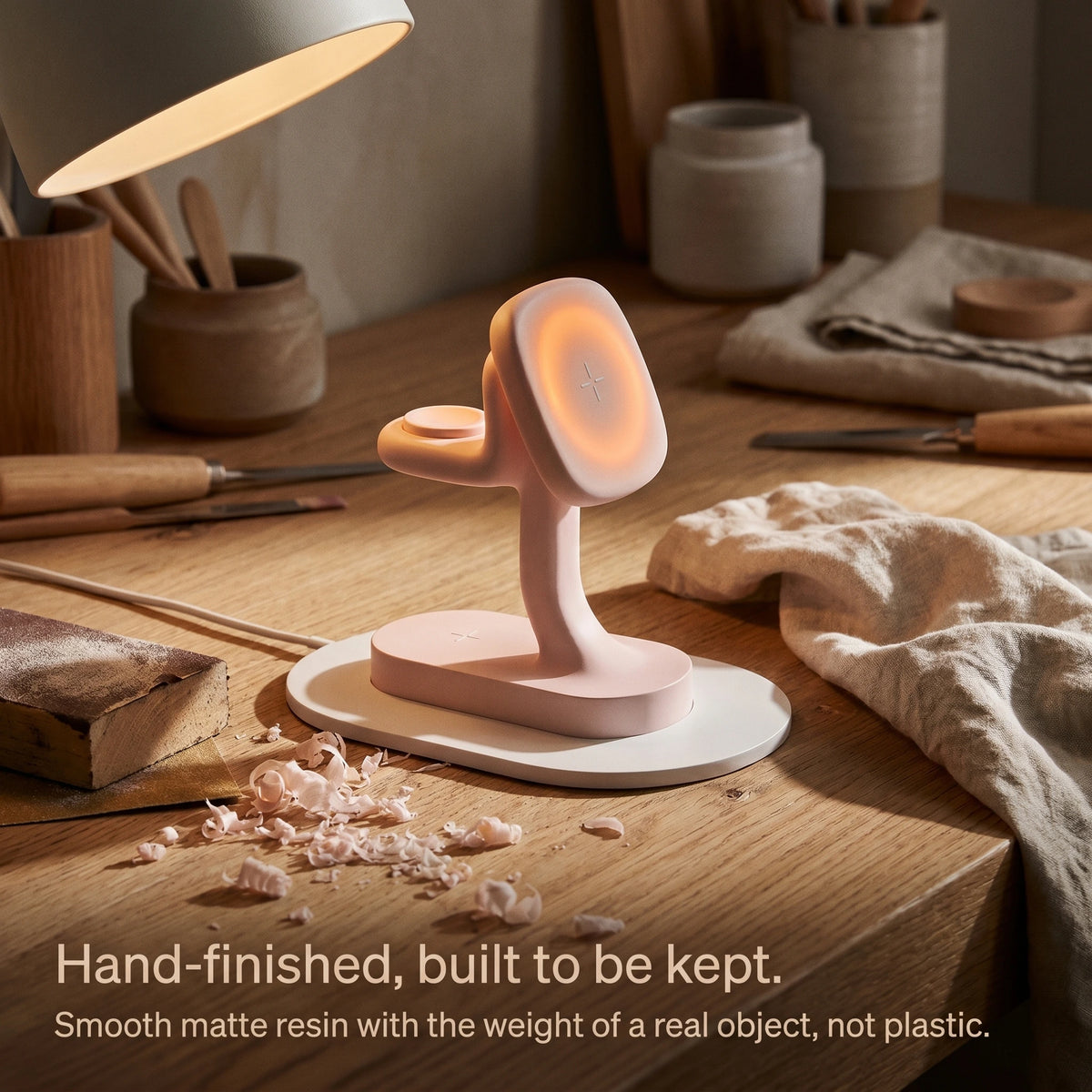 Pinky — Wood-Look Wireless Charger Stand