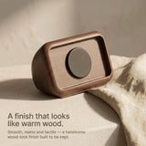 Retro Clock MagSafe Stand — Wood-Look Phone Dock