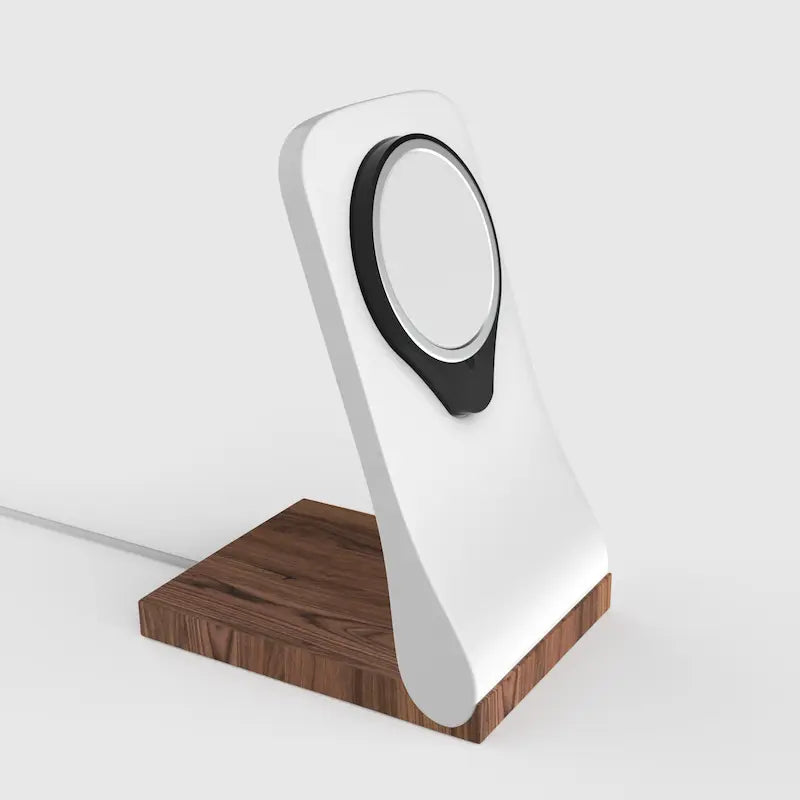 SleekPeak MagSafe iPhone Stand — Wood-Look Desk Charger