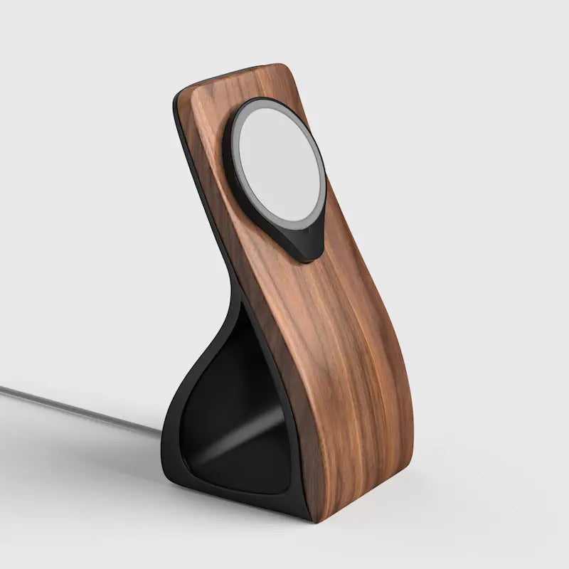Woodface MagSafe Stand — Wood-Look Desk Charger