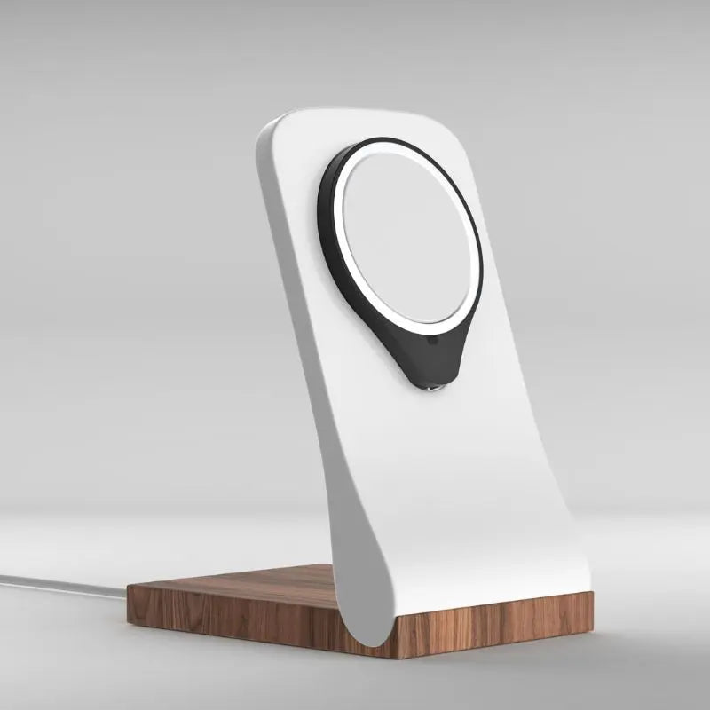 SleekPeak MagSafe iPhone Stand — Wood-Look Desk Charger