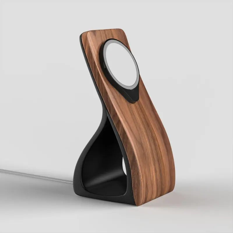 Woodface MagSafe Stand — Wood-Look Desk Charger