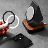 GeoStone MagSafe iPhone Stand — Wood-Look Desk Charger