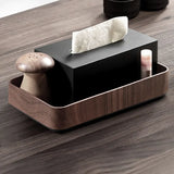 Double Rectangle Wooden Tissue Box Cover with Storage