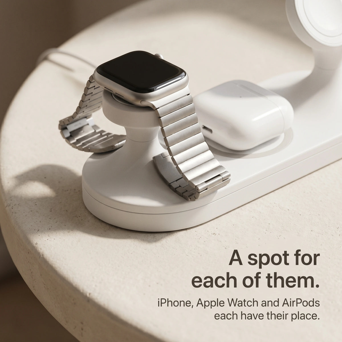 Echo Wood-Look Wireless Charger Tripod Stand