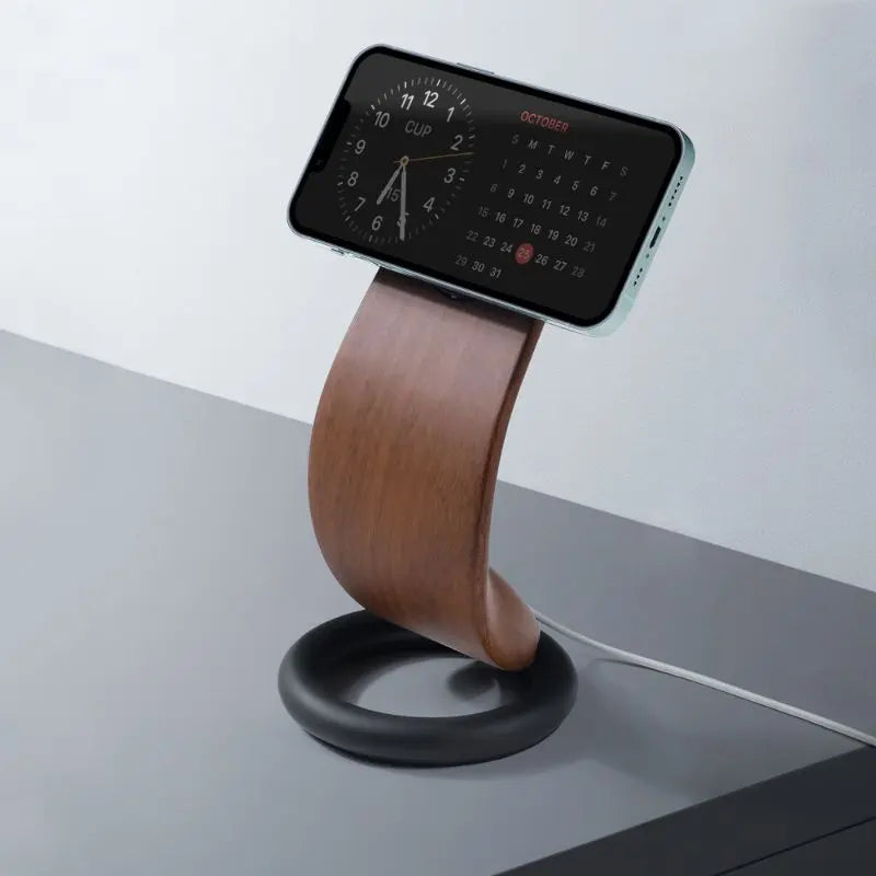 Cobra MagSafe Stand — Sculpted Wood-Look iPhone Stand