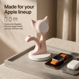 Kitten Wood-Look Wireless Charger Stand