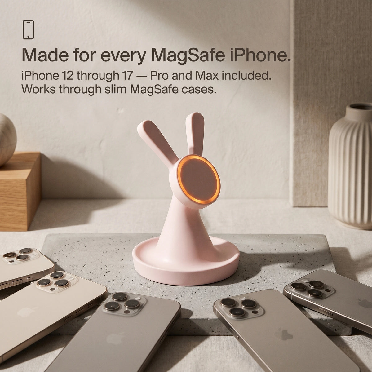 Rabbit Wood-Look Wireless Charger Stand