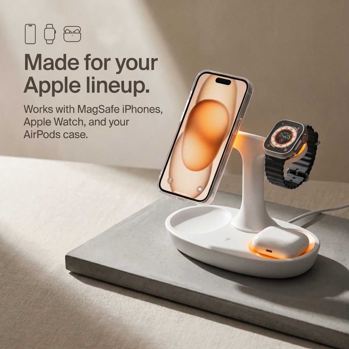 Perch Wood-Look Wireless Charger Stand