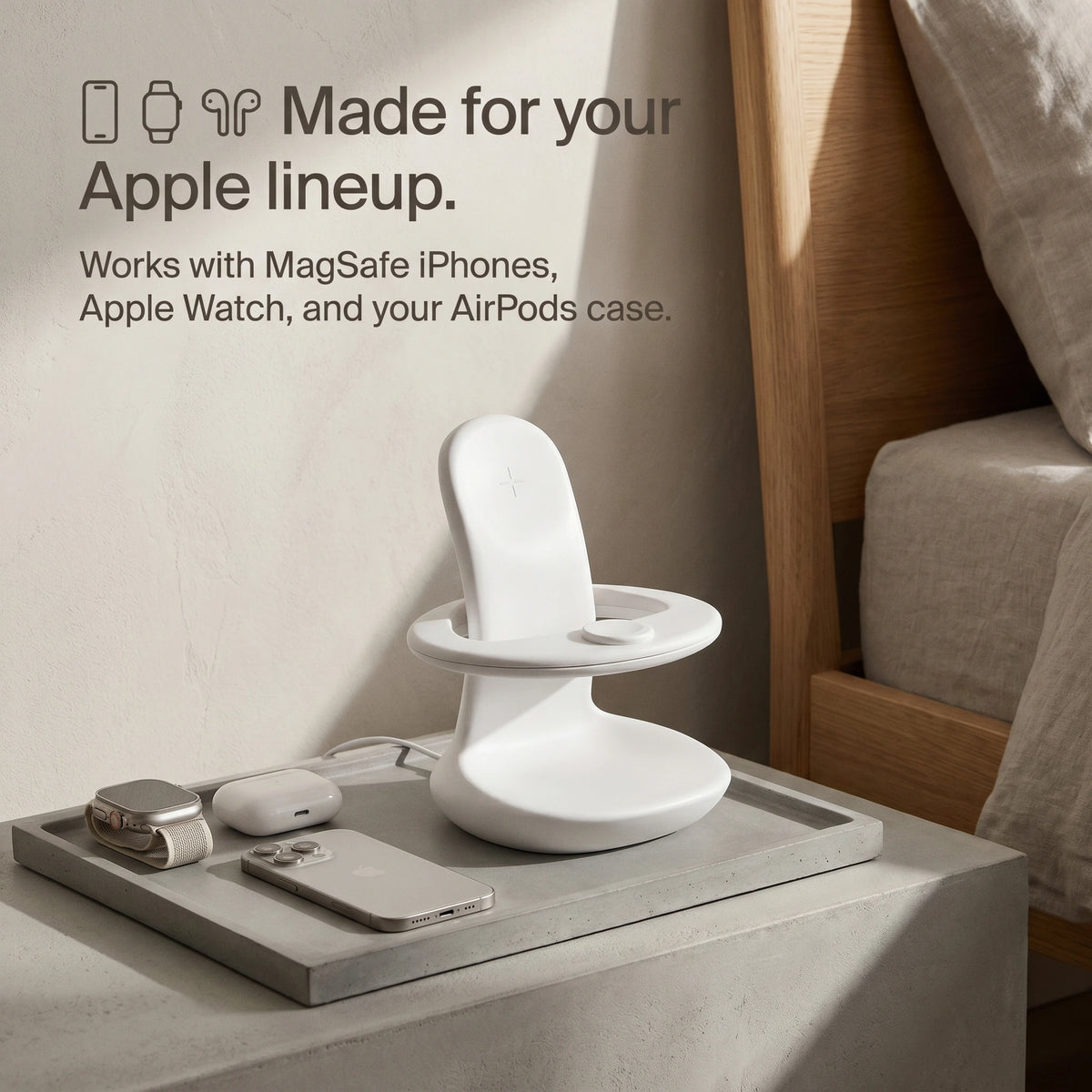 Embrace — Wood-Look Wireless Charger Stand