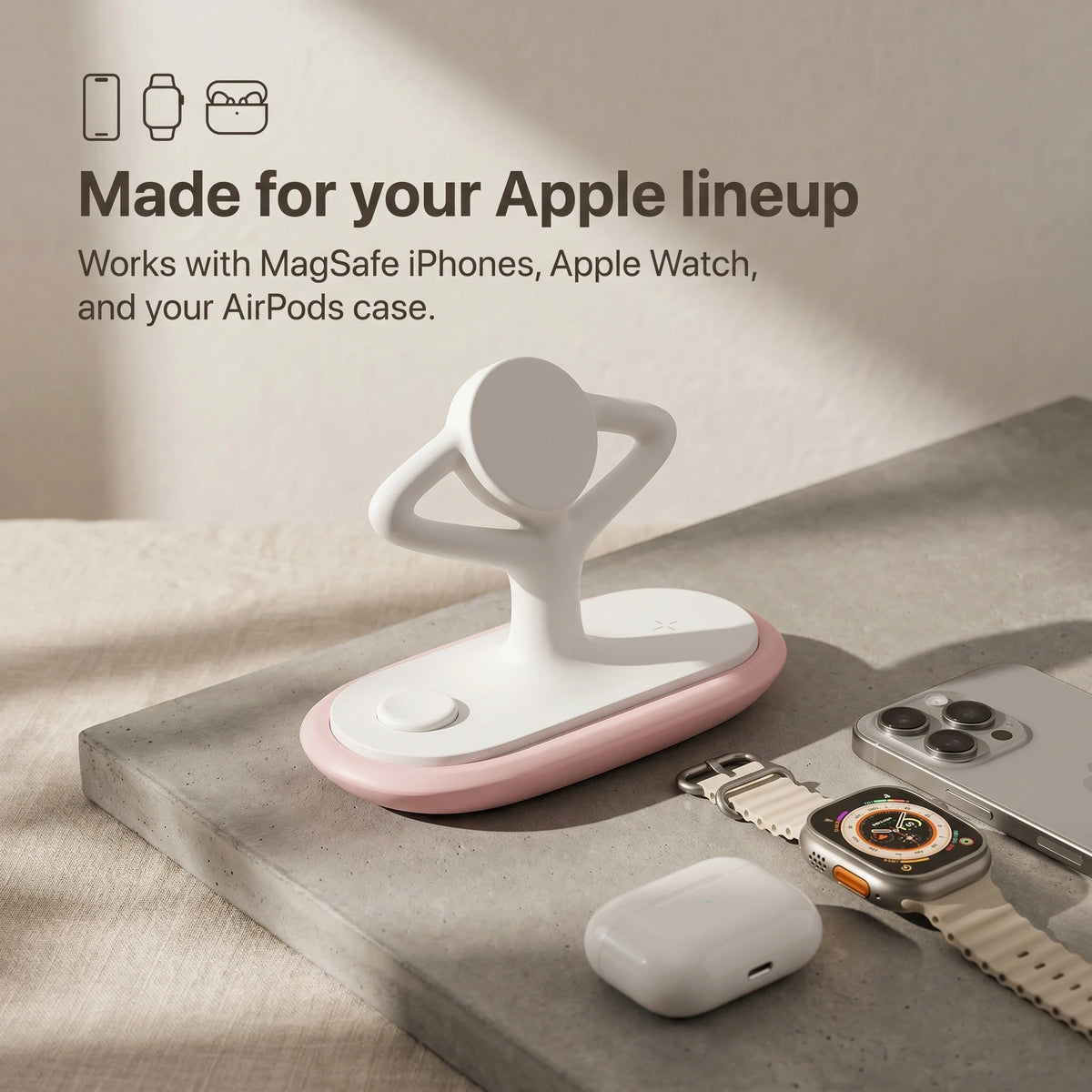 Zen Wood-Look Wireless Charger Stand