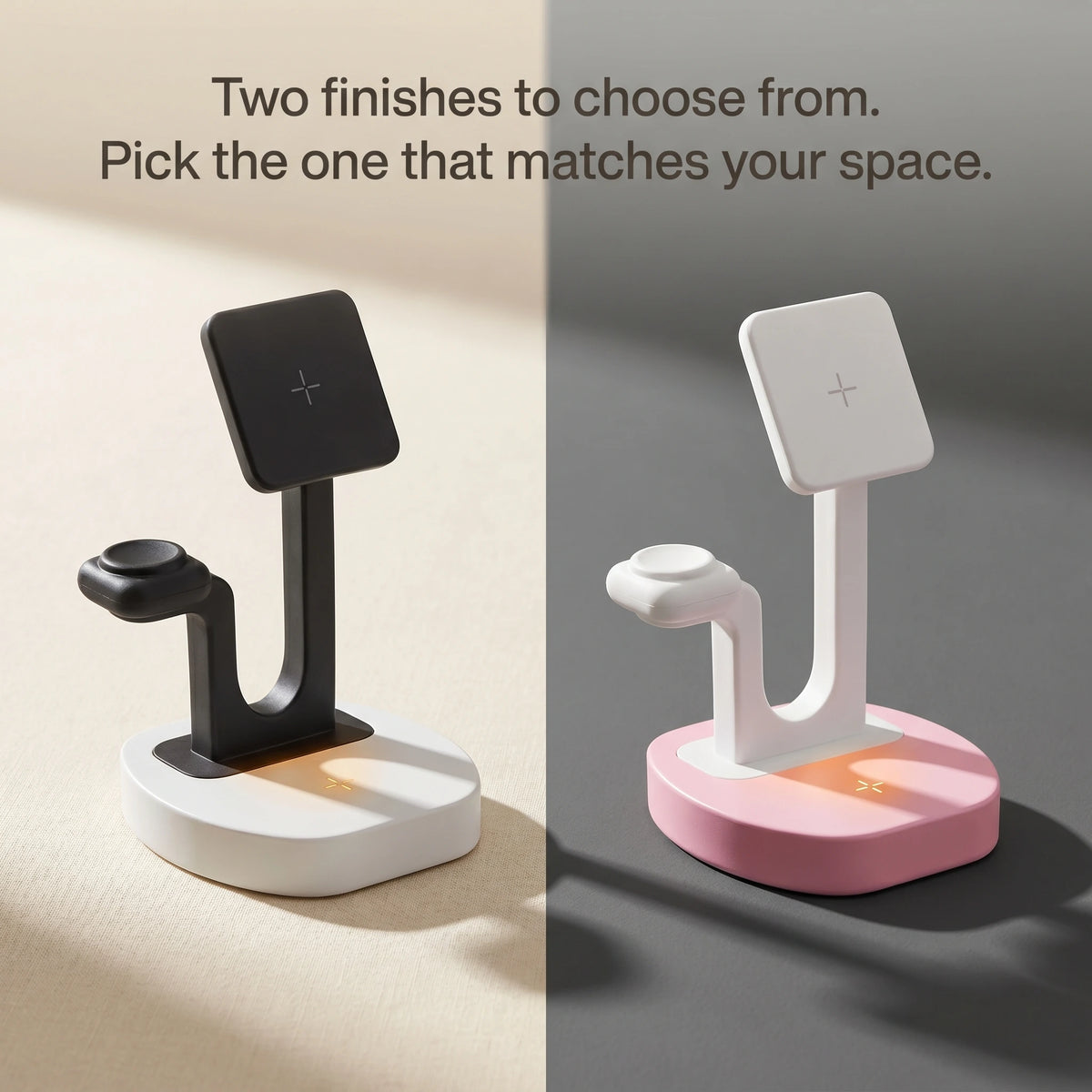 The Square — Wood-Look Wireless Charger Stand 30W