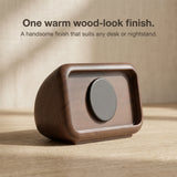 Retro Clock MagSafe Stand — Wood-Look Phone Dock