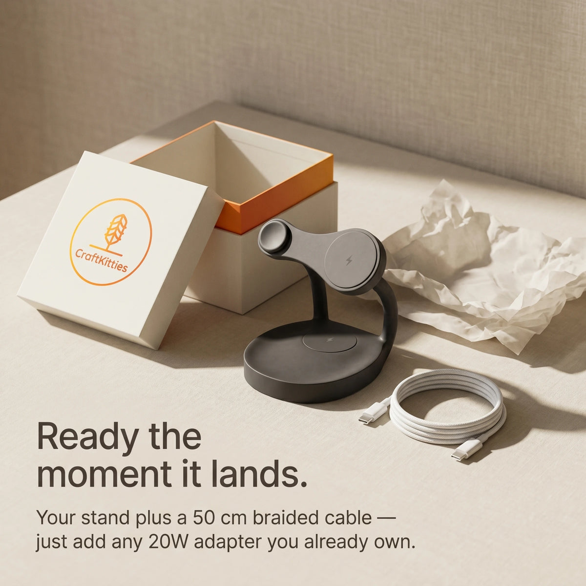 Echo Wood-Look Wireless Charger Stand