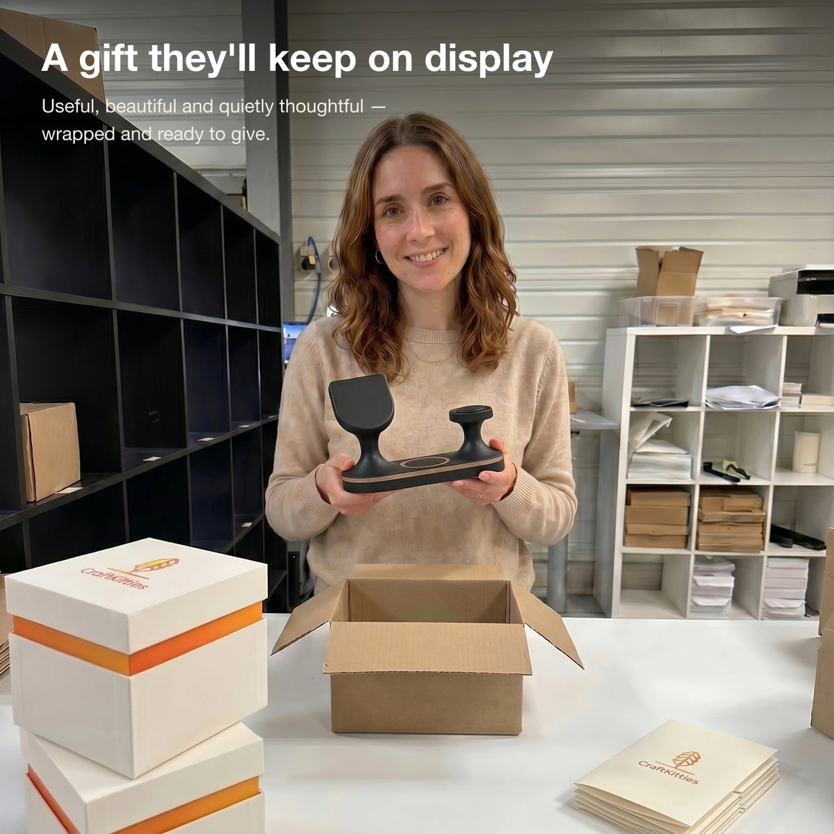Echo Wood-Look Wireless Charger Tripod Stand