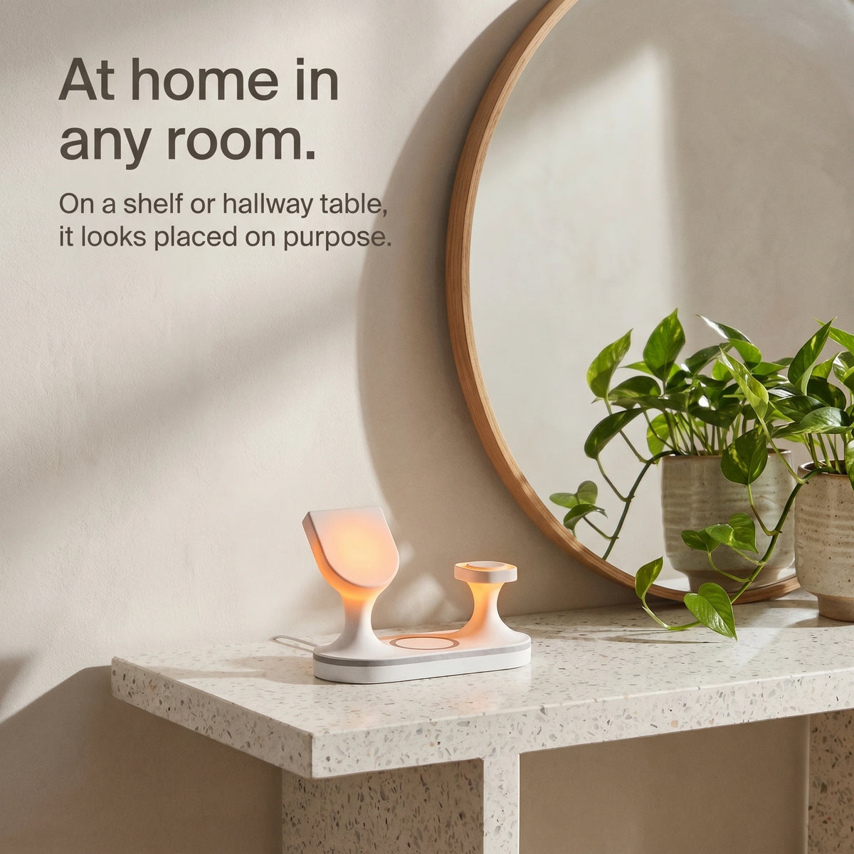 Echo Wood-Look Wireless Charger Tripod Stand