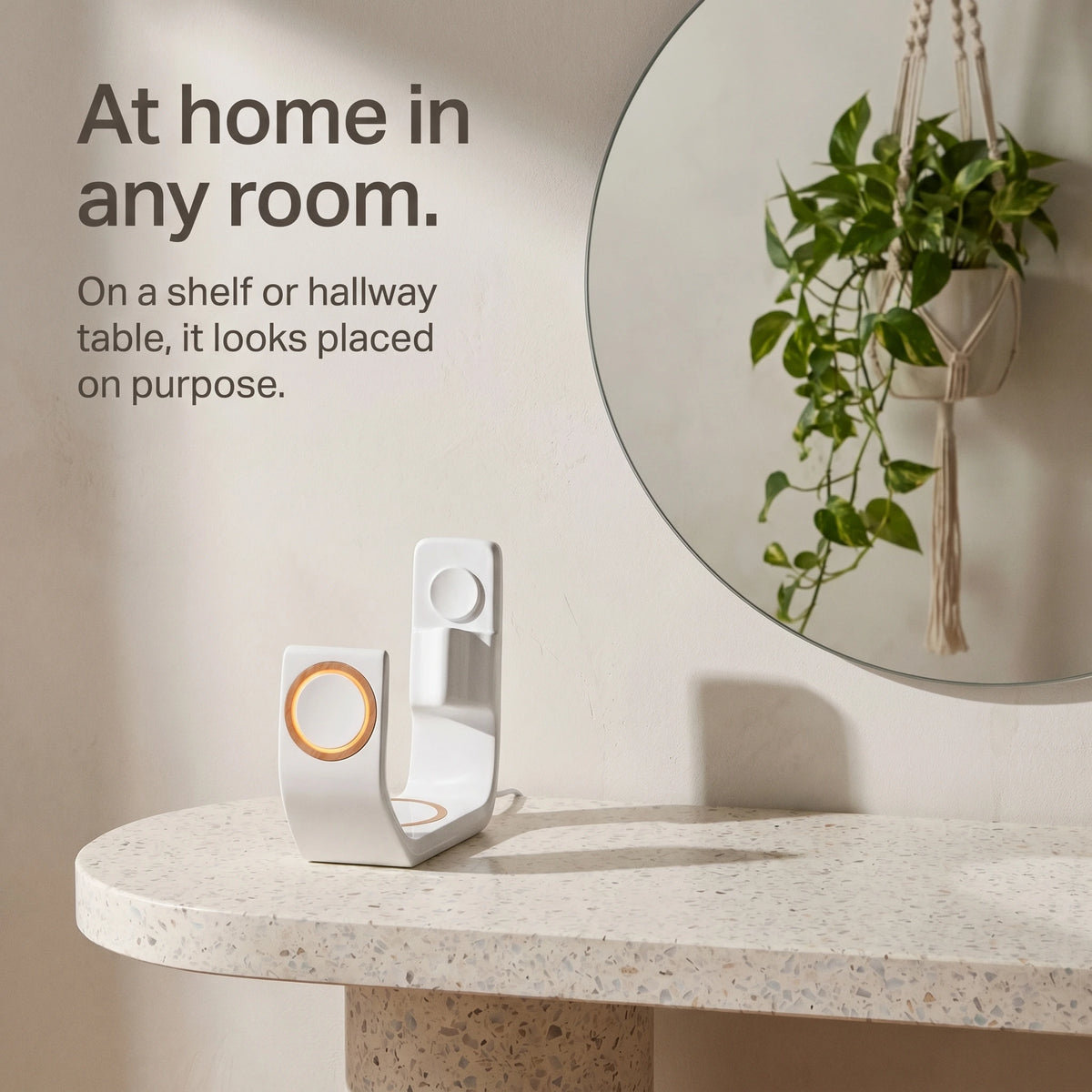Line Wood-Look Wireless Charger Stand