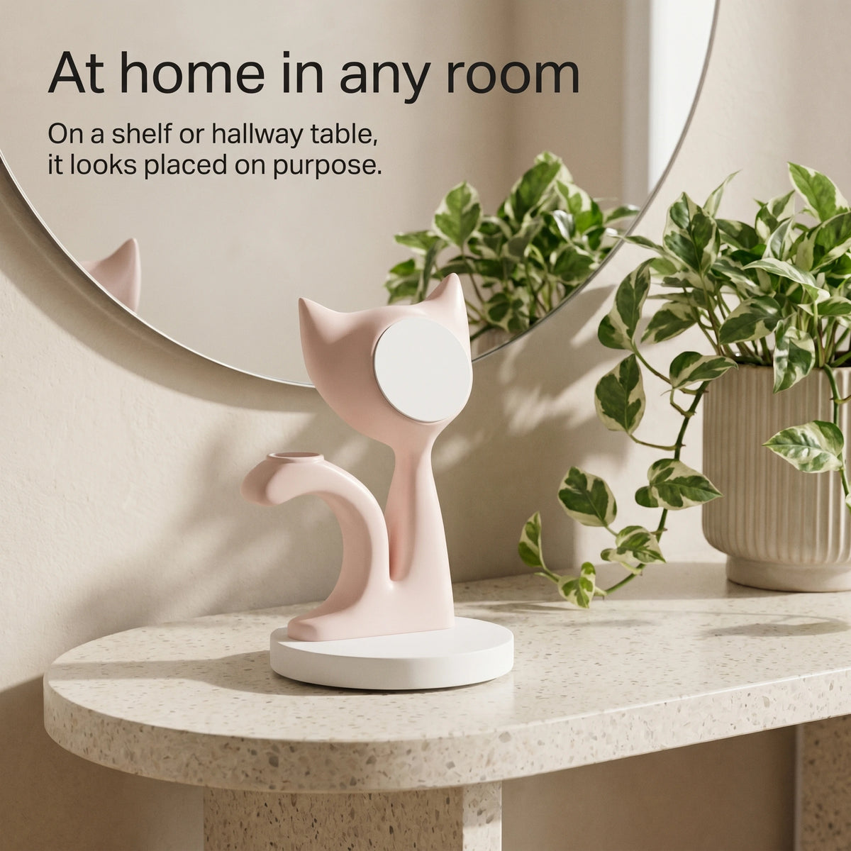 Kitten Wood-Look Wireless Charger Stand