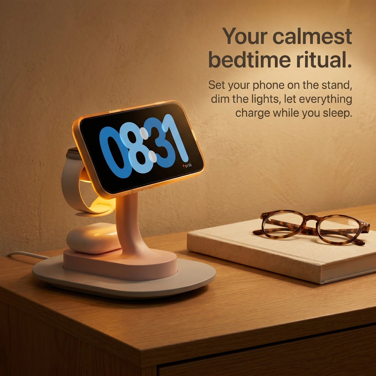 Pinky — Wood-Look Wireless Charger Stand