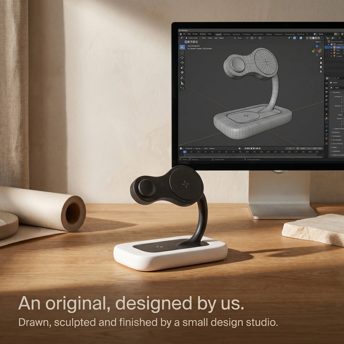 Arcade Wood-Look Wireless Charger Stand