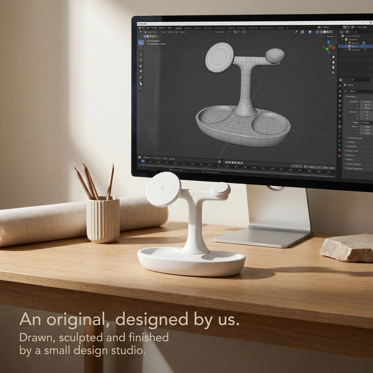 Perch Wood-Look Wireless Charger Stand
