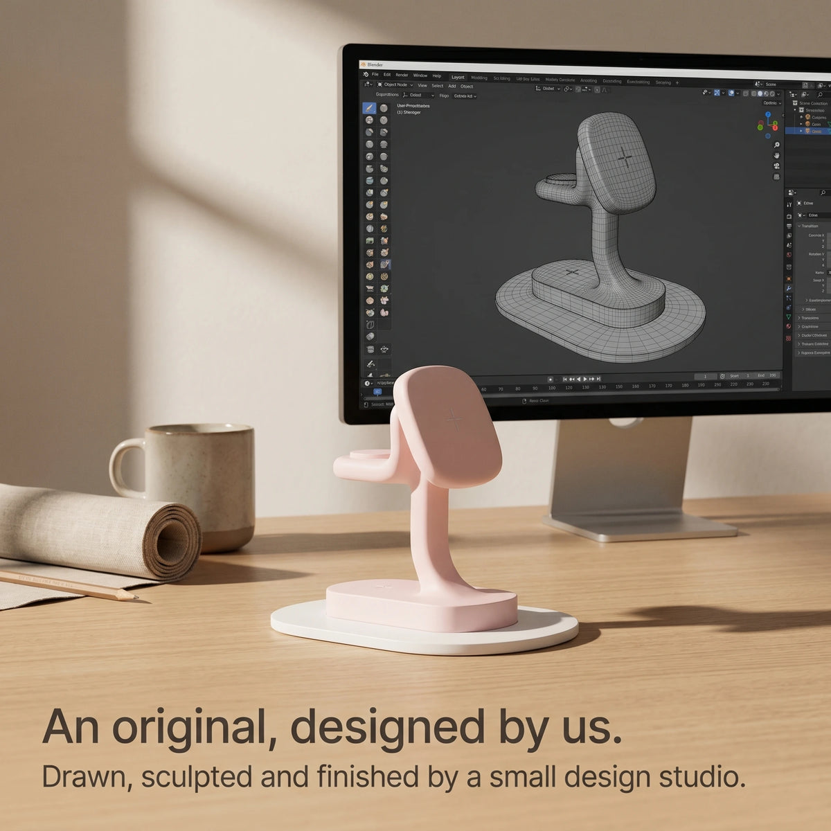 Pinky — Wood-Look Wireless Charger Stand
