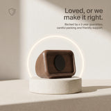 Retro Clock MagSafe Stand — Wood-Look Phone Dock